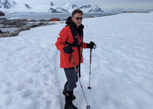 Christopher Elliott explores an island in the Antarctic.