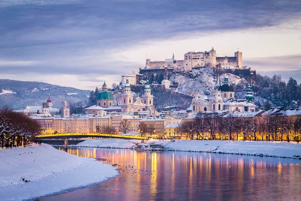 Salzburg, Austria in the winter.