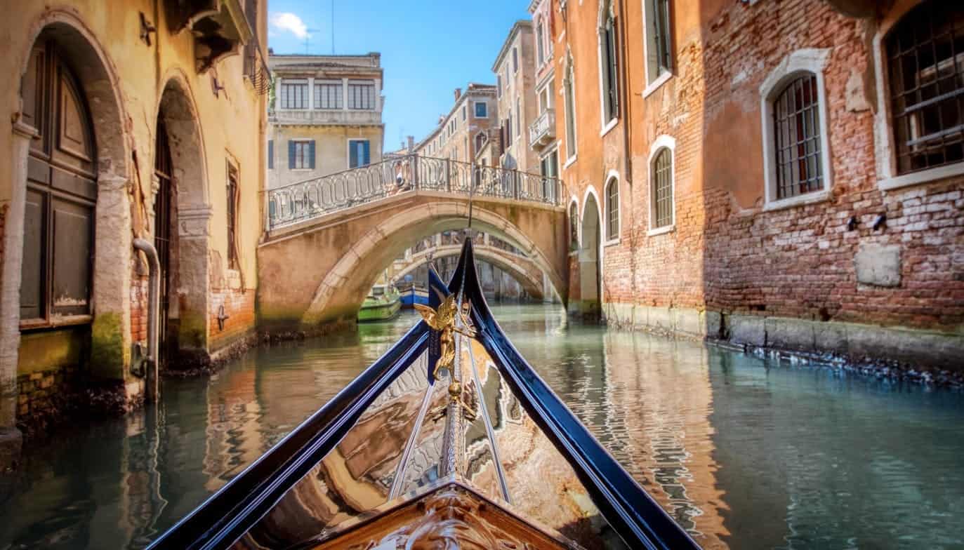 Gandola sailing down the Venice canals