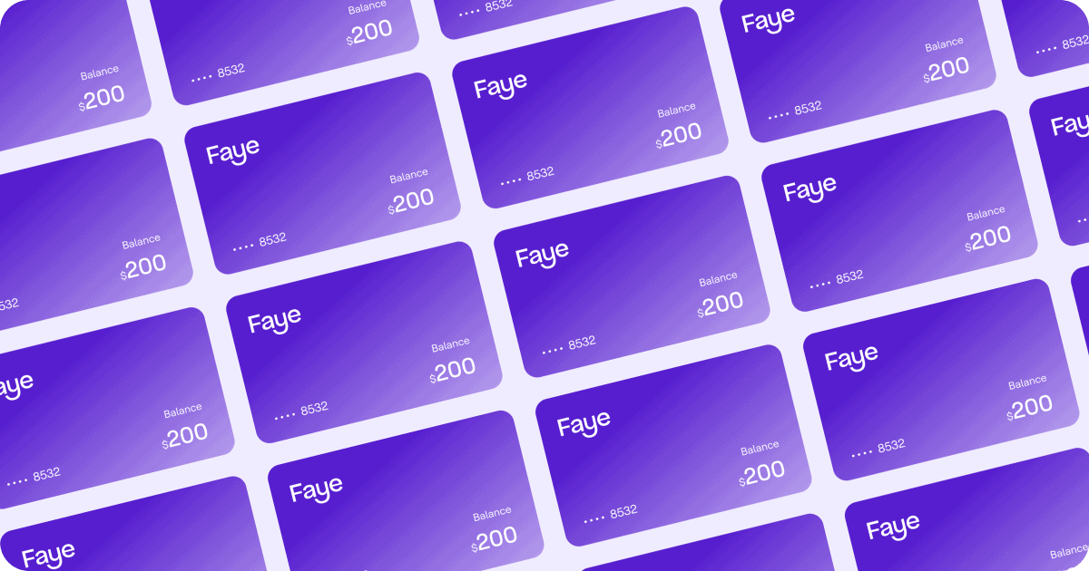 Faye digital card with $200 repeated