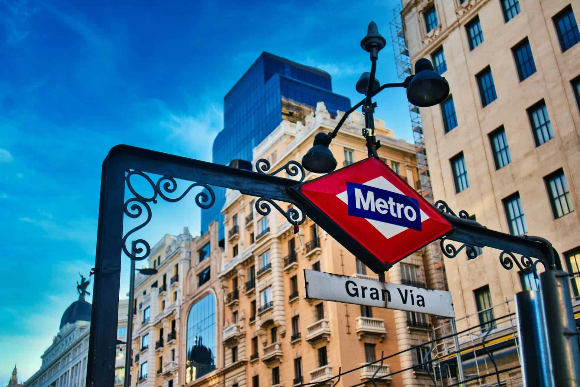 Metro sign in a city in Spain.