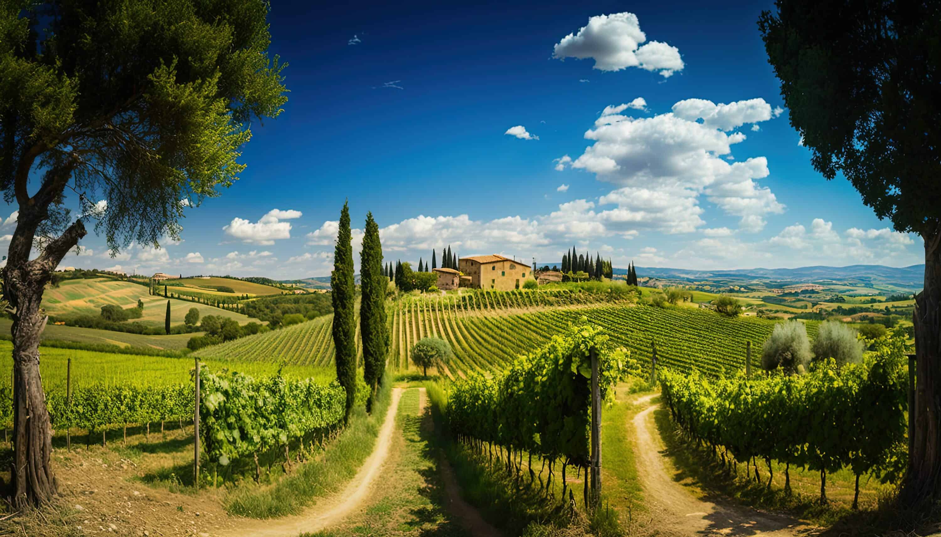Vineyard in Tuscany, Italy.
