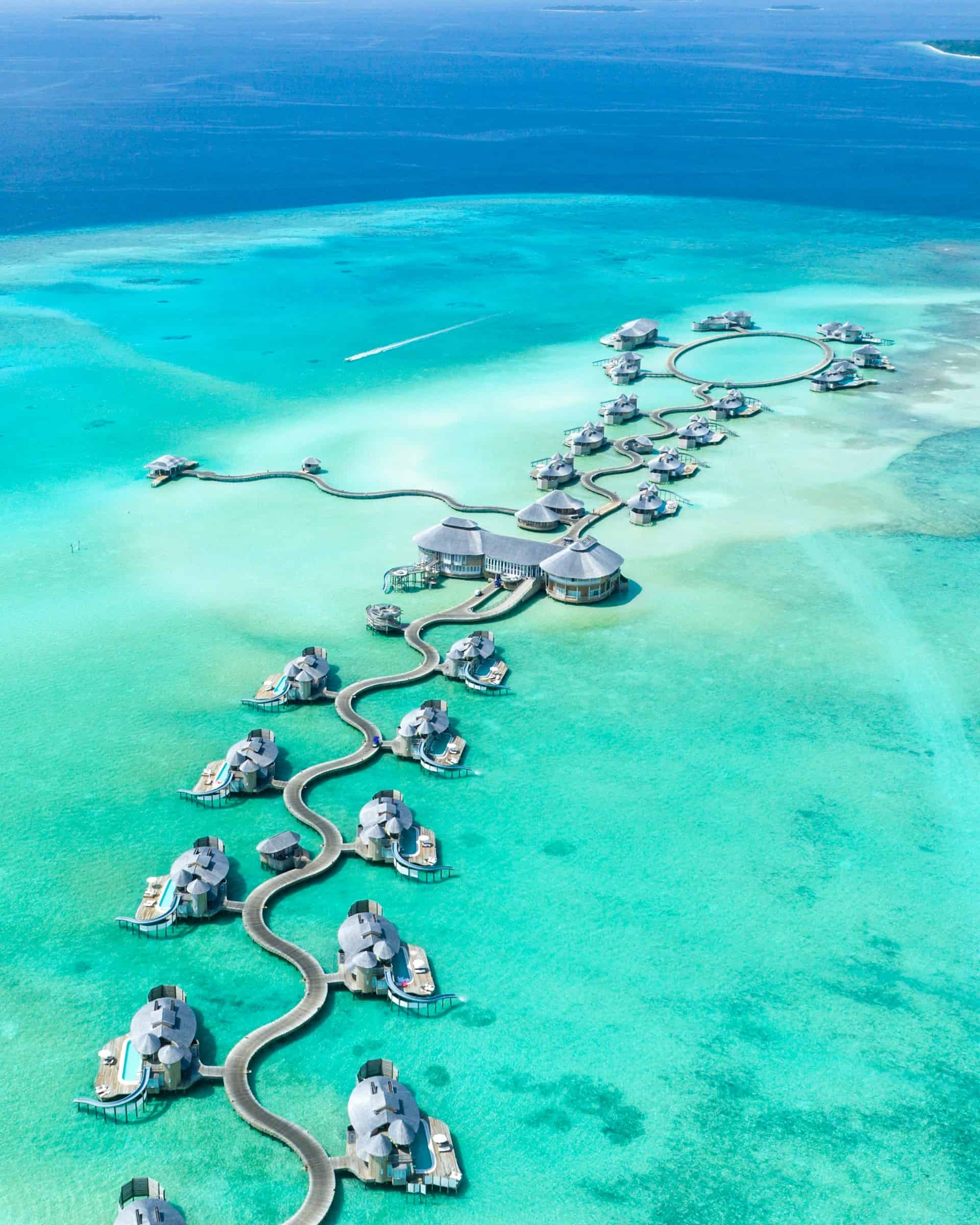 Maldives resort from above